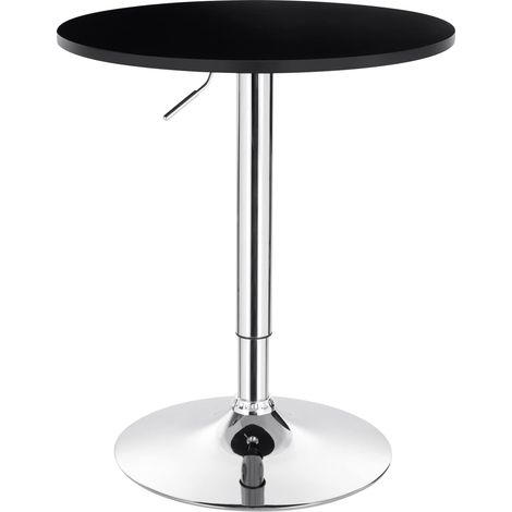 WOLTU Tavolino da Bar Girevole Piano Rotondo Diametri 60 cm Tavolo da Cucina Nero