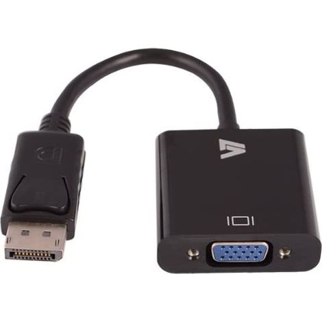 V7 Adaptateur vidéo DisplayPort mâle vers VGA femelle - noir - 1x 20-pin DisplayPort - 1x 15-pin VGA - Male connector / Female connector - 0,2 m - Noir (CBLDPVGA-1E)
