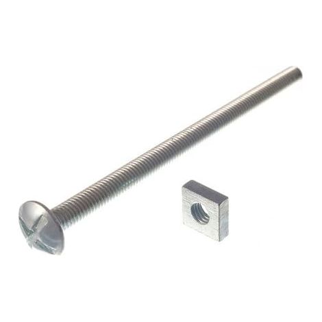 One Stop DIY Lot de 10 boulons de toiture et écrous carrés ZP zingués M6 x 100