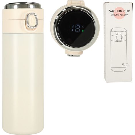 Taza térmica con boquilla termo LED 420ml beige