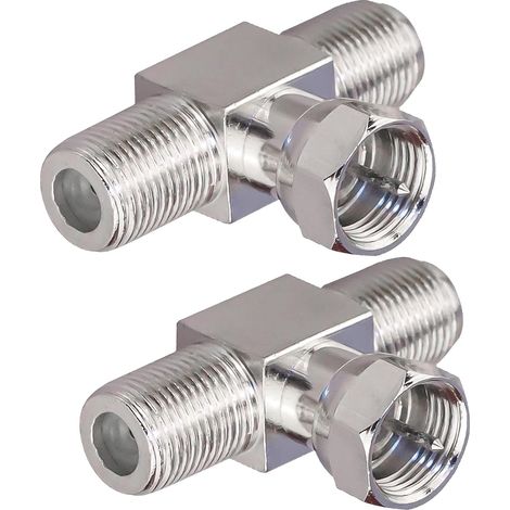 F Splitter 3 Voies Mâle à Double Femelle Triple T-Shape Adaptateur pour TV Vidéo VCR Antenne F Connecteur Combiner (1/5)