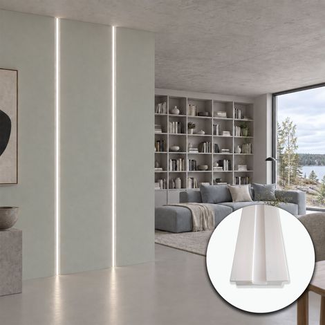 Profilo LED da Incasso per Cartongesso in Polimero 17x80x2700 mm – JX183 – Venduto al Metro Lineare