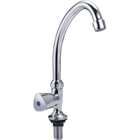 Noyon & Thiebault – Robinet de lavabo col de cygne haut – Finition métal – Hauteur sous bec 30cm – Design moderne pour salle de bain élégante (1/5)