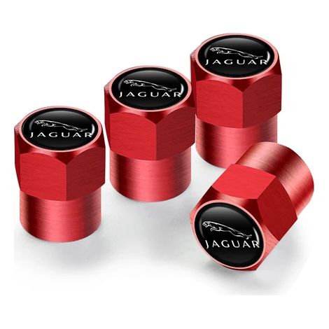(Hexagone rouge) 4 bouchons de valve de pneu compatibles avec XF XJ XFR XKR S-Type F-Type X-Type F-Pace I-Pace E-Pace XJR XE (1/5)