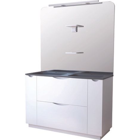 ONDEE - Mueble de baño PALERMO - 120cm - Lacado blanco - Lavabo negro (1/3)