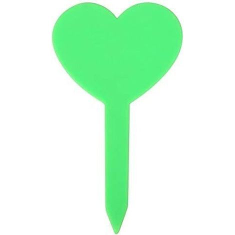 100 etichette da giardino a forma di cuore colorate, in PVC, resistenti all'acqua e durevoli (verde) (1/5)
