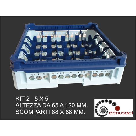 Cesta lavaggio professionale Genus Dei 25 scomparti h 65/120