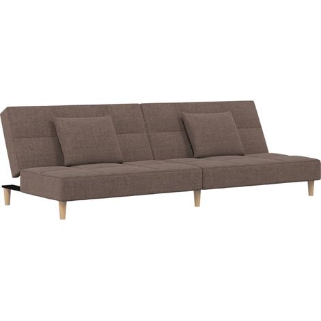 Canapé-lit，Canapé convertible à 2 places avec deux oreillers taupe tissu CFW28497 (1/5)