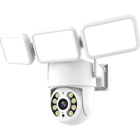 Caméra de Surveillance extérieure 4MP avec projecteur, Wi-FI, PTZ, Suivi humanoïde IA et Vision Nocturne for la sécurité de Votre Maison connectée.(Camera No Card) (1/5)