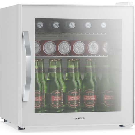 Klarstein Réfrigérateur Pour Boissons 47L - Porte Verre Miroir, 0-13°C, 2 Étagères Amovibles, Température Réglable, Mini Frigo Boisson, Design Compact