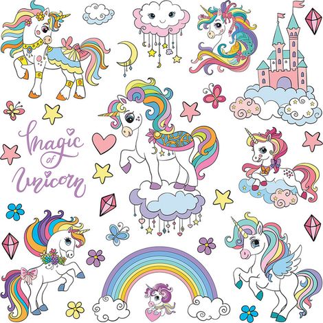 Sticker - Licornes magiques - 30x30 cm