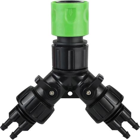 Raccord en Y pour robinet d'arrosage, double sortie, contrôle du débit, filetage standard 3/4" pour un arrosage efficace, connexion rapide (1/5)