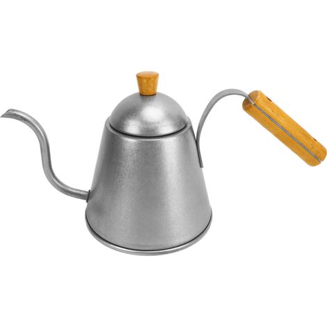 Bouilloire à café filtre en acier inoxydable de 1000 ml avec bec verseur en col de cygne, grande capacité, idéale pour le bureau, les cafés et le camping. (1/5)