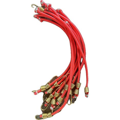 Elastische Riemen, robuste Konstruktion, Metallhaken, Rot 10Stück (1/2)