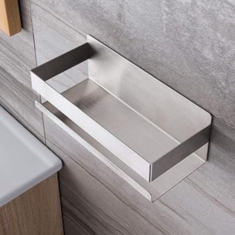Self-adhesive shower shelf without drilling, stainless steel bathroom shelf (1/5)