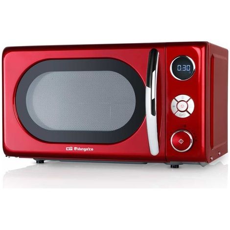 ORBEGOZO MIG2042 MICROONDAS DE 700W DIGITAL CON GRILL DE 20 LITROS DE CAPACIDAD Y DISEÑO EN ROJO Y PLATA (1/2)