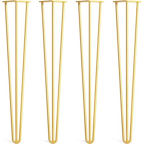 Gambe a forcina fai da te da 20 cm (oro) per gambe di tavoli/sedie con 20 viti + 4 protezioni per i piedi