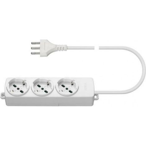 Presa multipla 3 universal&43cavo colour white 01290.cc.b