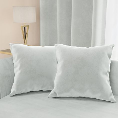 2 Coussins Canapé en Velours avec Remplissage, Housses de Coussin pour Chambre, Coussins Décoratifs en Velours avec Housse à Sac, Gris Clair 2 Pièces - 70x50 cm (1/4)