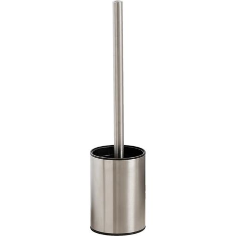 Portascopino bagno in acciaio inox finitura satinata e setole nere (1/3)
