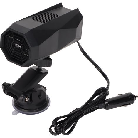 Chauffage de voiture 12 V 150 W 2 en 1 avec ventilateur chauffant et dégivreur, support à ventouse pour SUV, taxi, voiture, camion et remorque.