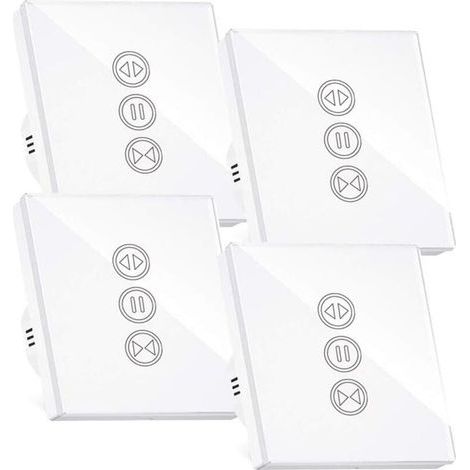 Intelligenter Rollladenschalter, WLAN-Rollladenschalter, kompatibel mit Alexa/Google Home, berührungsempfindlicher Smart-Schalter mit Hintergrundbeleuchtung, LED-Abschaltfunktion, Timer, App-Steuerung (1/5)