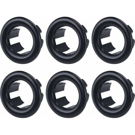 6 pezzi anello di troppo pieno per lavandino copertura universale per bagno nero