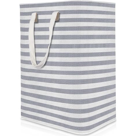 Panier À Linge - 75 L - Autoportant - Imperméable - Pliable - 40 X 30 X 62 Cm - Coton Lin - 1 Pièce (1/5)