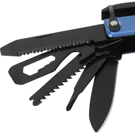 [Multi-Tool de Camping] + Axe Marteau Pliant + 15 Fonctions + Couteau Pince Pointe Opérateur Noir (1/5)