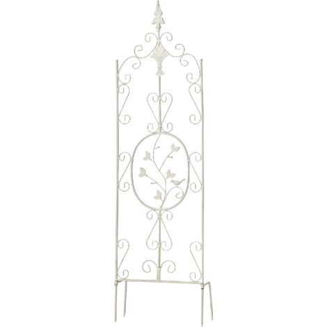 Paletto per pianta rampicante cm 122x35 in metallo bianco invecchiato 100003868