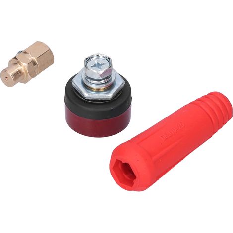 2er-Pack Schnellkupplungsstecker für Schweißkabel, Zubehör für Elektrowerkzeuge, DJK 10-25 Rot (1/5)