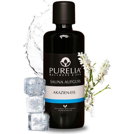 PURELIA Saunaaufguss Konzentrat Akazien-Eis 100 ml natürlicher Sauna-aufguss - reine ätherische Öle (1/5)