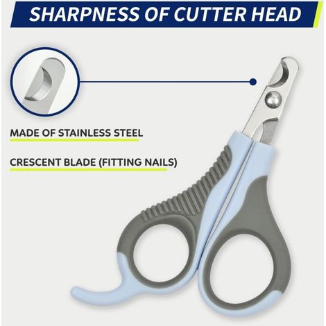 Coupe-ongles pour animaux - convient aux chats, chiots, chatons, etc. - 1 pièce, blanc et bleu (1/4)