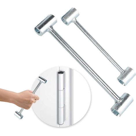 Llave de ajuste de holgura de bisagra, 14-19 mm, práctica herramienta de ajuste de bisagras para puertas, resistente, para salas blancas, puertas de seguridad contra incendios (plateada) (1/5)