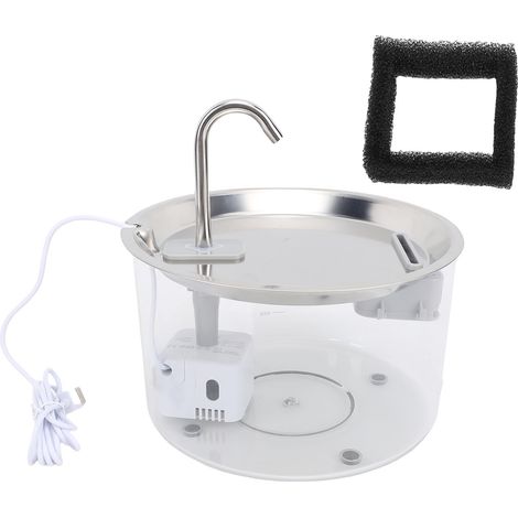 Fontaine d'eau pour chat, bol en plastique et acier inoxydable, capacité de 3l, distributeur automatique pour animaux de compagnie, boisson pour chien (1/5)