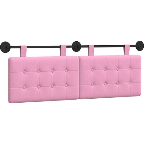 Tête de lit suspendue Montage mural Rose 130 x 55 x 5 cm tissu (1/5)