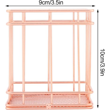 Aufbewahrungskorb aus roségoldenem Metall (B) – Büro- und Deko-Organizer, 4 Größen (1/5)