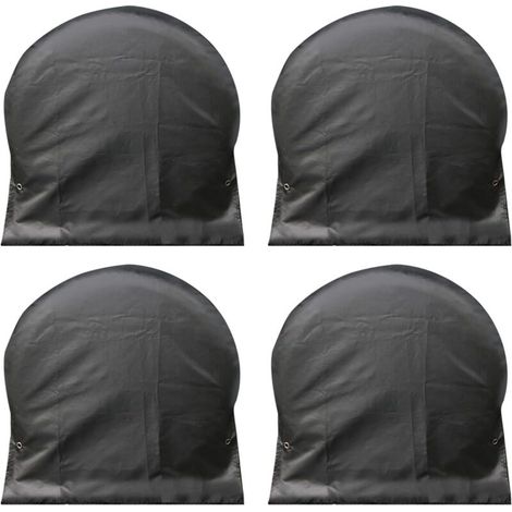 Set mit 4 wasser- und winddichten Reifenabdeckungen, passend für Wohnmobile, SUVs, LKWs, Anhänger und PKWs, schwarz, aus Oxford-Gewebe und PVC, 68,6–81,3 cm, UV-Schutz