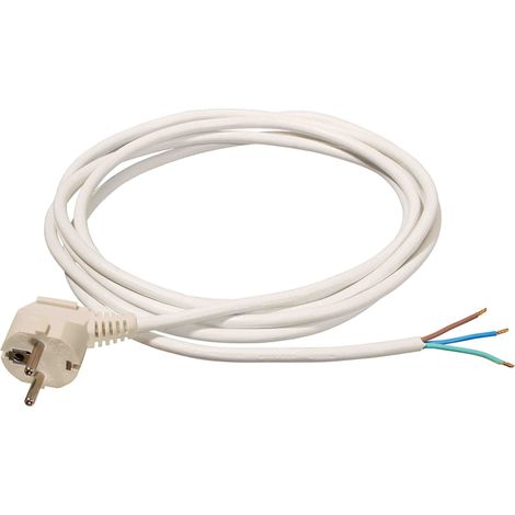Anschlussleitung Schukostecker 10 m weiß H05VV-F 3G1,5 IP20