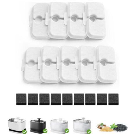 9 Pack Cat Fountain Replacement Filters with Pre-Filter Sponges, Compatible with PETLIBRO 2.5L PLWF005/PLWF115 Water Fountain (1/5)