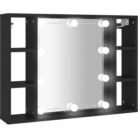 Maison Exclusive - Mobile a Specchio con LED Nero 76x15x55 cm (1/5)