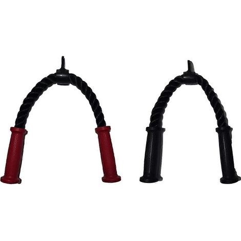 Corde de fitness pour biceps et triceps, poignée d'entraînement à poulie haute, poignée de traction pour salle de sport et domicile (lot de 2) (1/5)
