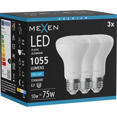 Mexen Nova 3x Ampoule LED E27, R63, 10W, Froide - 6500K, 1055 lm - L104-E27-1065-01x03 (1/5)