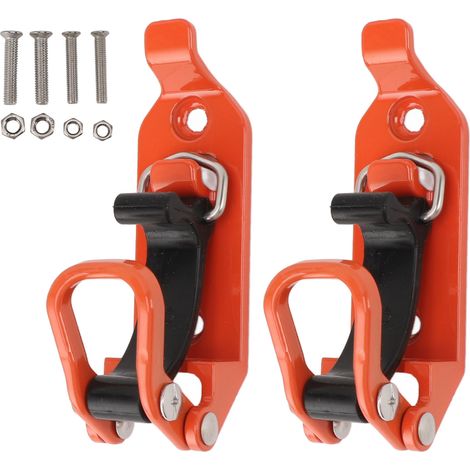 Lot de 2 supports de pelle pour galerie de toit, grande capacité de charge, porte-hache, pince de fixation en métal et caoutchouc, kit de montage pour voiture, camion, bateau, orange (1/5)