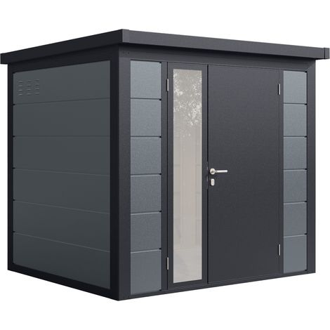 Finnhaus Wolff Metall-Gerätehaus "Ulrik 2320", felsgrau, 230 x 200 cm (1/5)