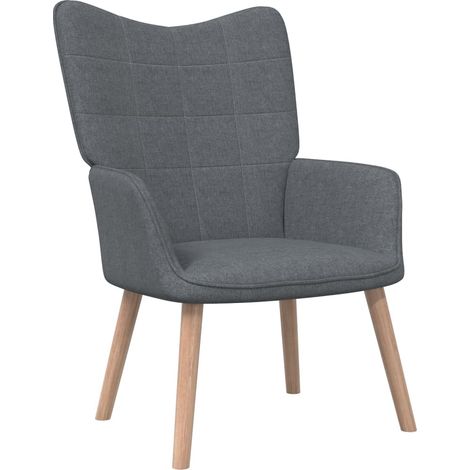 Chaise de relaxation Fauteuil relax - Gris foncé Tissu BonneVie-92245 (1/5)