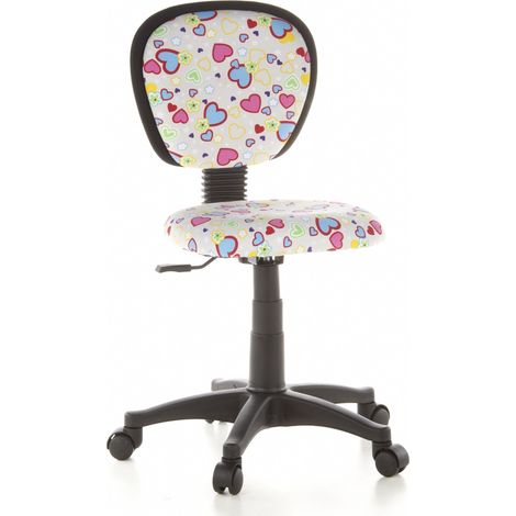 Kinderschreibtischstuhl / Kinderstuhl KIDDY TOP Flowers & Hearts Stoff rosé hjh OFFICE (1/5)