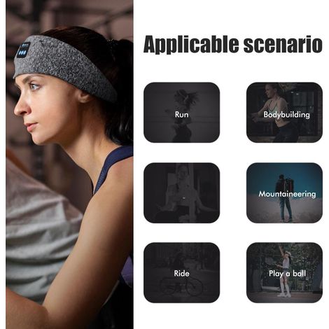 Kabellose Bluetooth 5.0 Sportkopfhörer mit Stirnband, elastisches, schweißresistentes Stirnband mit abnehmbarem Reißverschluss für Laufen, Yoga, Fitness und Outdoor-Aktivitäten (1/5)