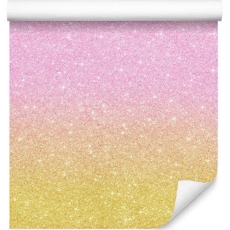 Papier peint à paillettes crème, rose poudré et corail pour salon et chambre 50x1000 cm (1/5)