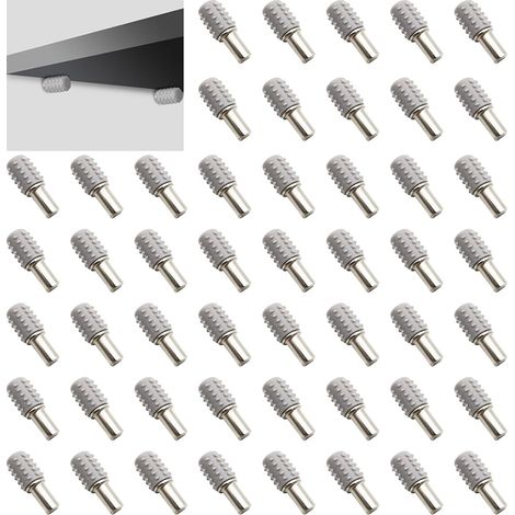 Taquet Etagere, 5x20mm Métal Support Etagere Armoire, Support Tablette Verre, Taquets d'étagère avec manchon antidérapant pour étagères murales armoires de cuisine armoire (50 pièces) (1/5)